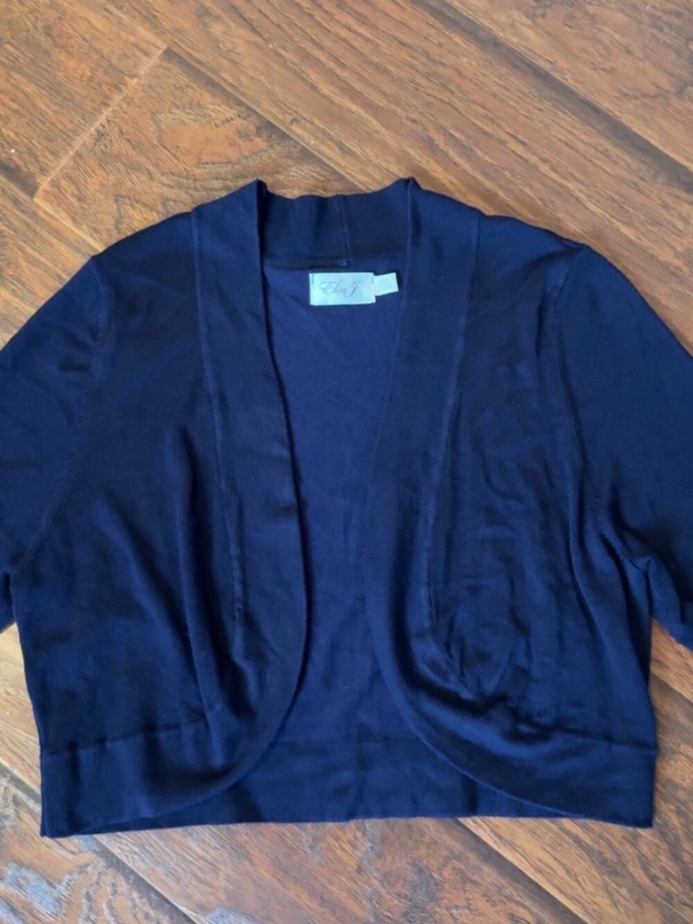 Eliza J Navy Blue Open Front Cardigan Size L Drapey Knit